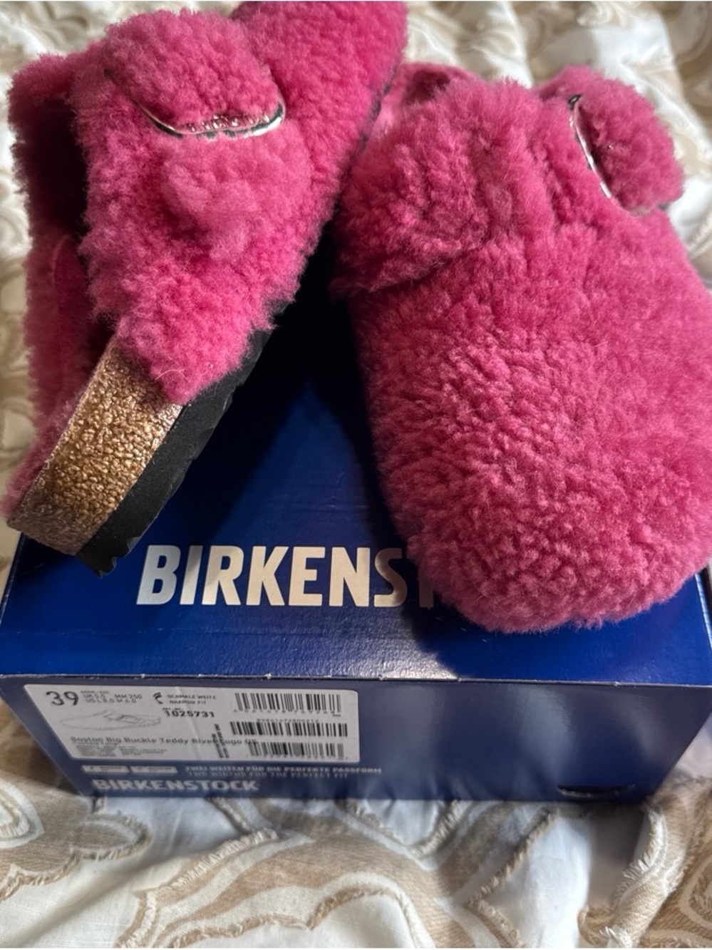 Boston Big Buckle Teddy Birkenstock Clogs 38